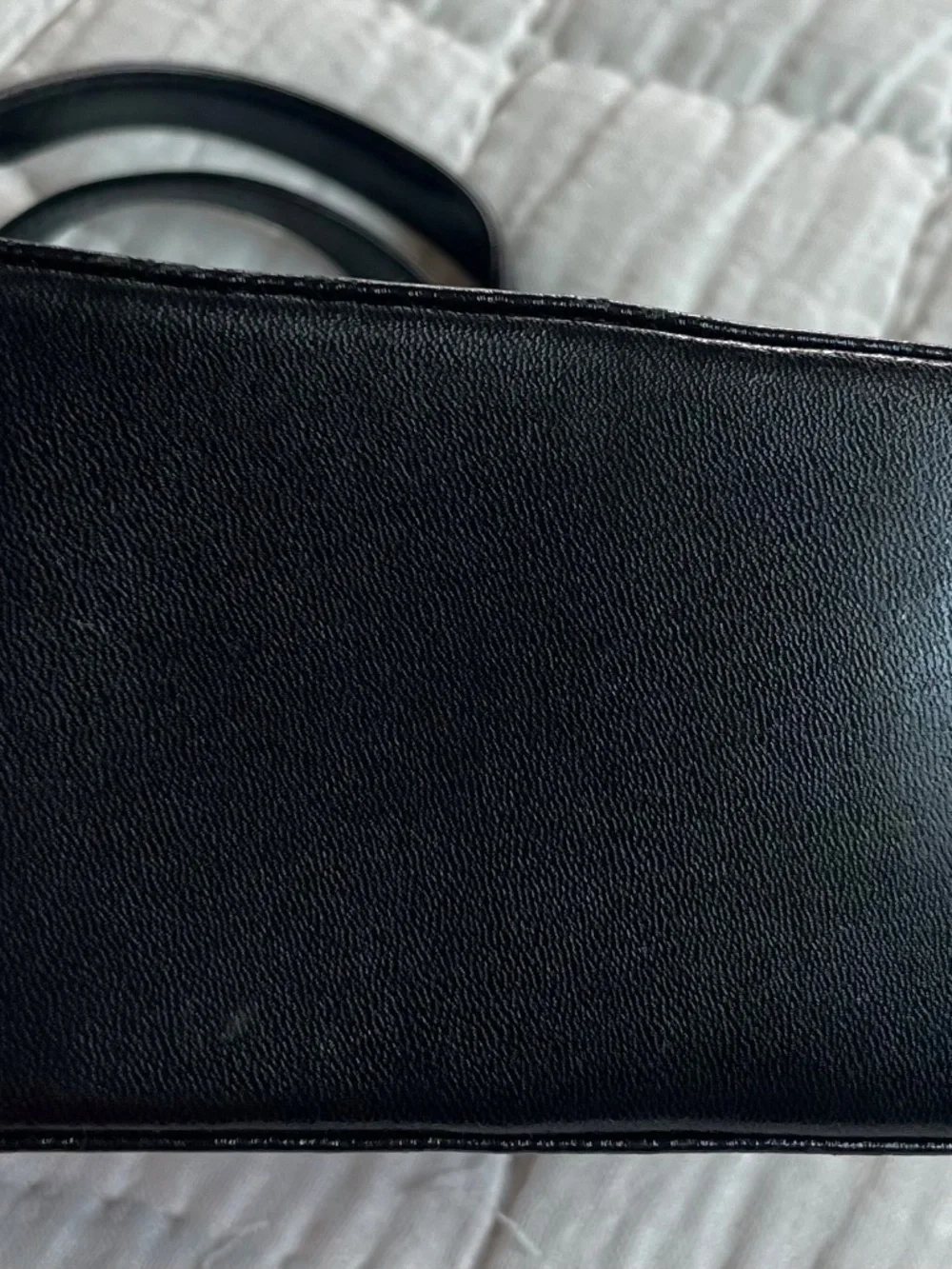 Lancel Vintage Black Leather Satchel Handbag
